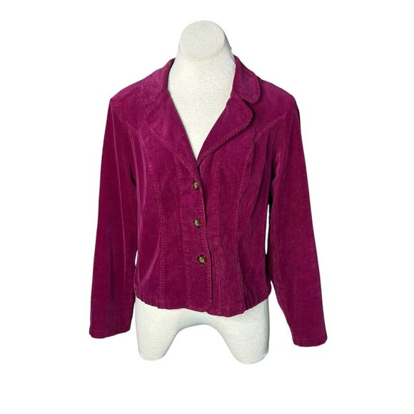Cut Loose Deep Fuchsia Stretch Corduroy Casual Jacket Size Small - Picture 1 of 11